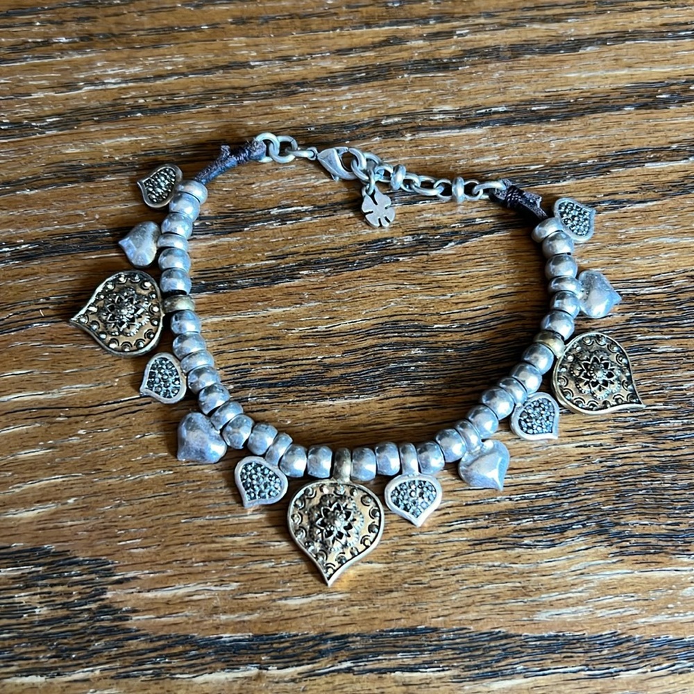 Lucky brand multicolored metal bracelet with dangle charms